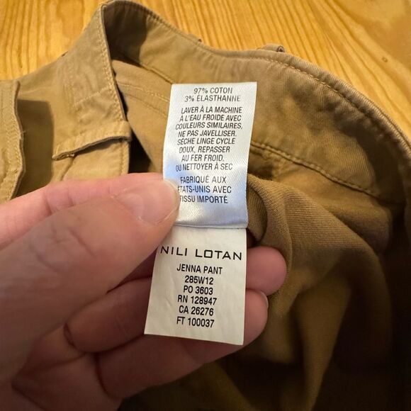 Nili Lotan Jenna Pants Khaki Tan Cropped Slim Tapered Trouser Women’s Size 6 - Picture 6 of 11
